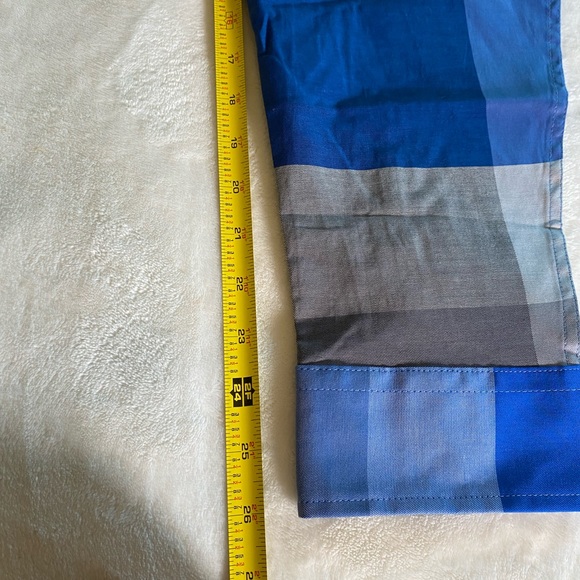 Blue Gray Plaid Long Sleeve Button Down Collared Shirt - Picture 13 of 13